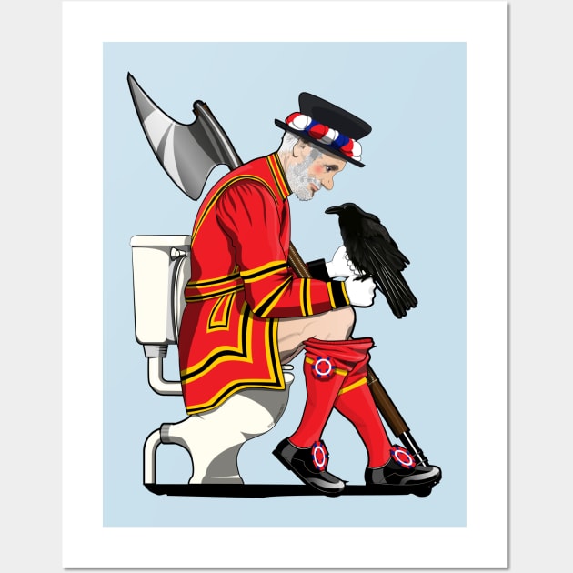 British Beefeater on the Toilet Wall Art by InTheWashroom